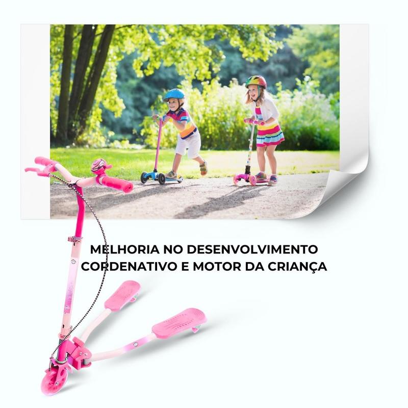 Patinete Abre e Fecha Uni Toys Rosa Lilás 2382 - Patinete Adulto